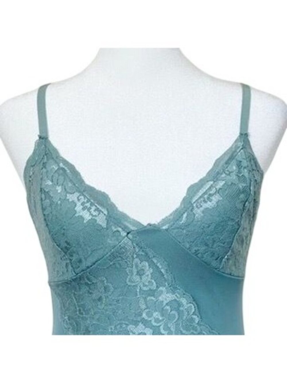 Babydoll Slip Dress Womens Sz S Pastel Green Lacey Fairy Grunge Goblincore
